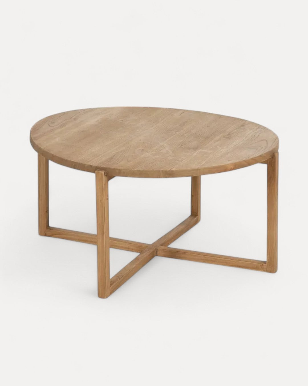 Mesa de centro Luca em madeira mindi, 80 × 80 × 40 cm
