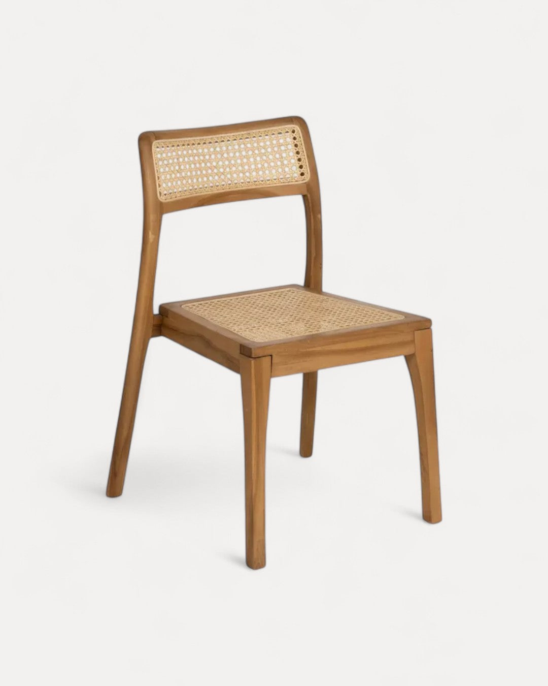 Cadeira Puglia em madeira de teca e rattan natural, 55 x 53 x 79,50 cm