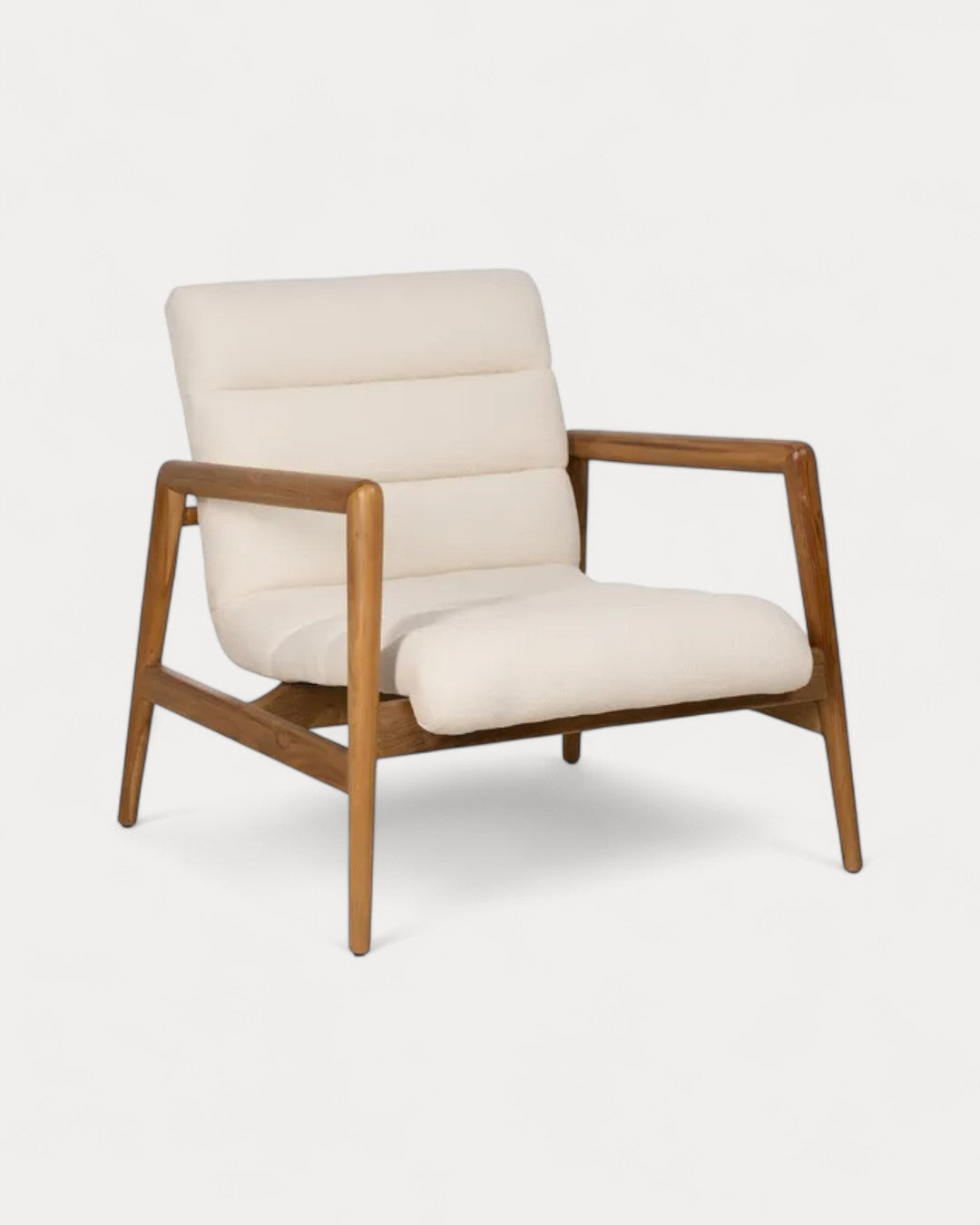 Braga armchair in teak wood and fabric, 79 × 56 × 76 cm