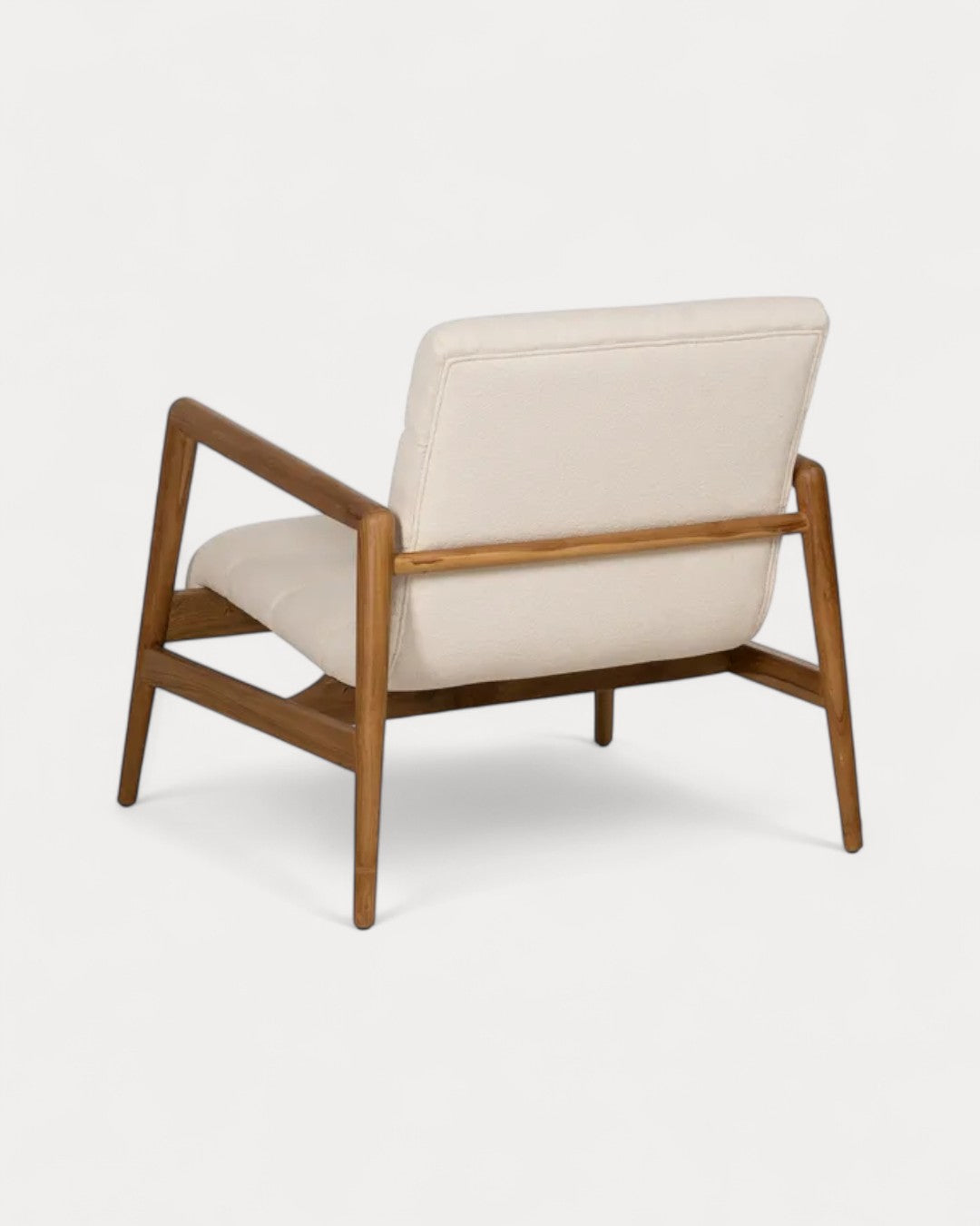 Braga armchair in teak wood and fabric, 79 × 56 × 76 cm