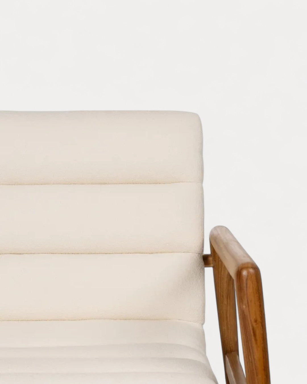 Braga armchair in teak wood and fabric, 79 × 56 × 76 cm