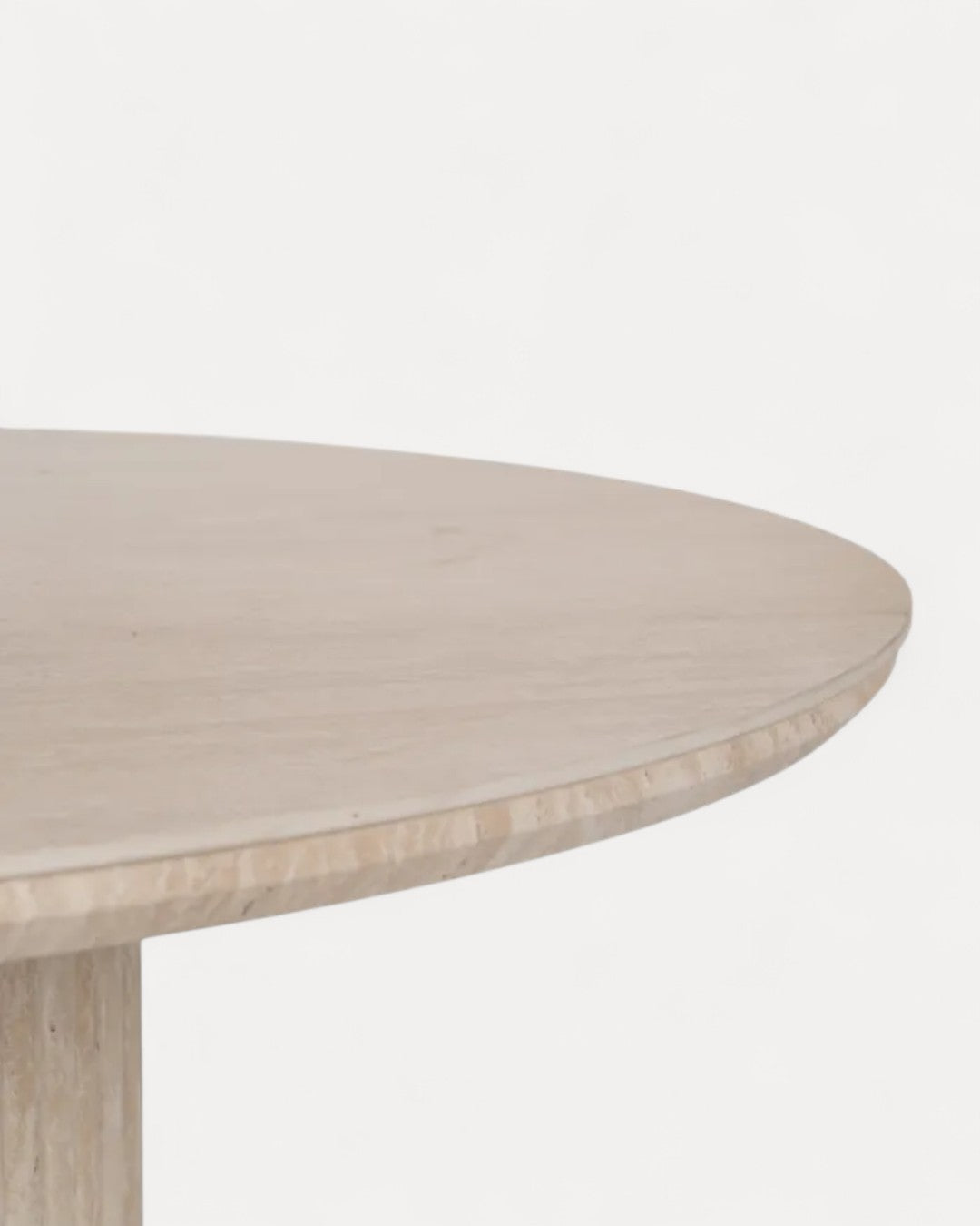 Mesa de jantar Delphi com base cilíndrica estriada, 90 x 90 x 76 cm