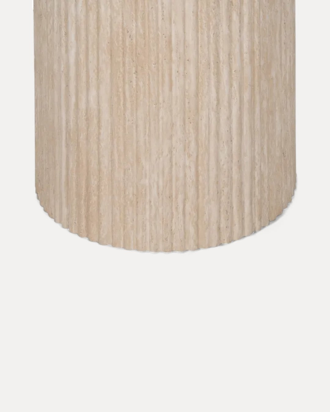 Mesa de jantar Delphi com base cilíndrica estriada, 90 x 90 x 76 cm