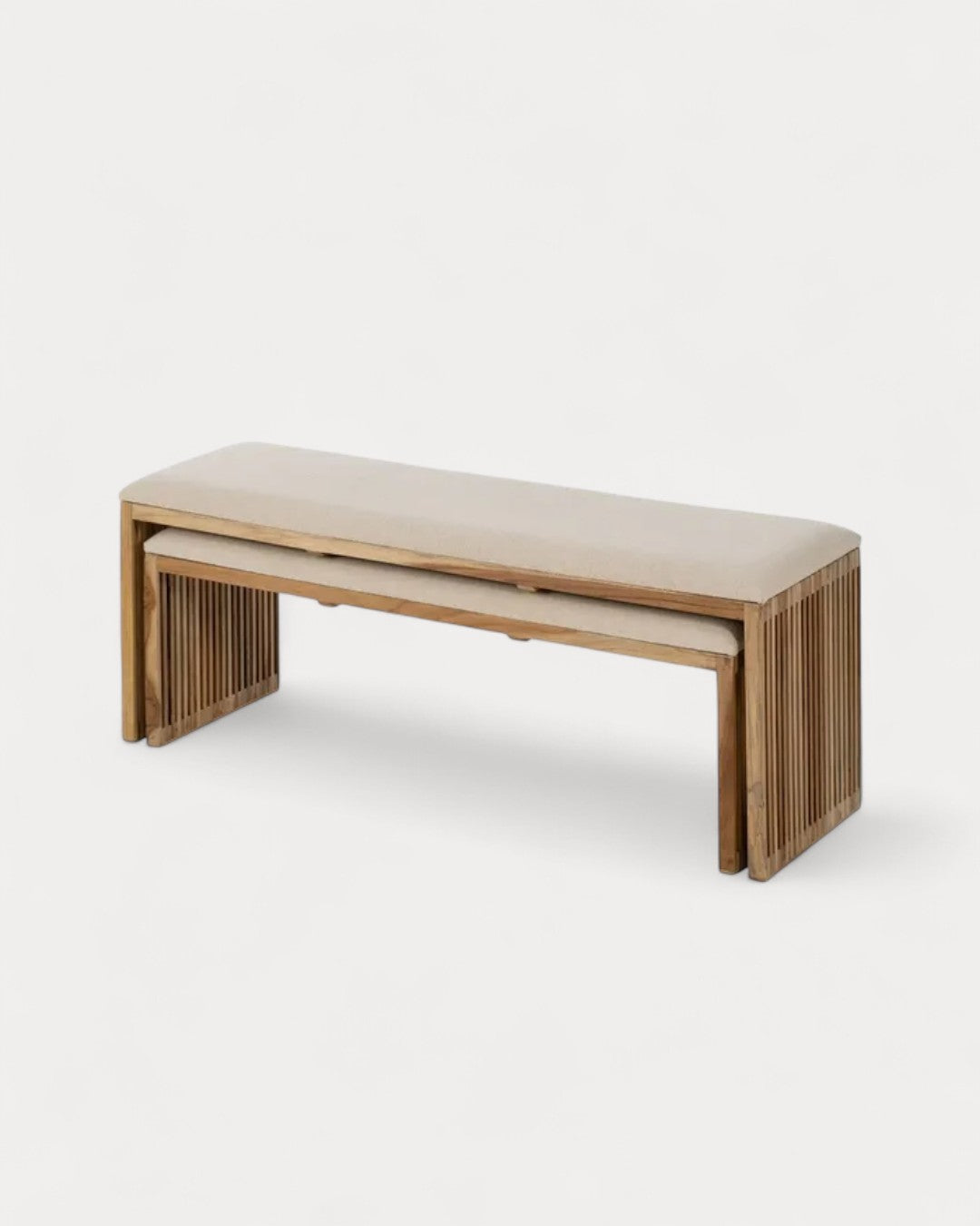 Set of 2 Ria Benches in Teak Wood