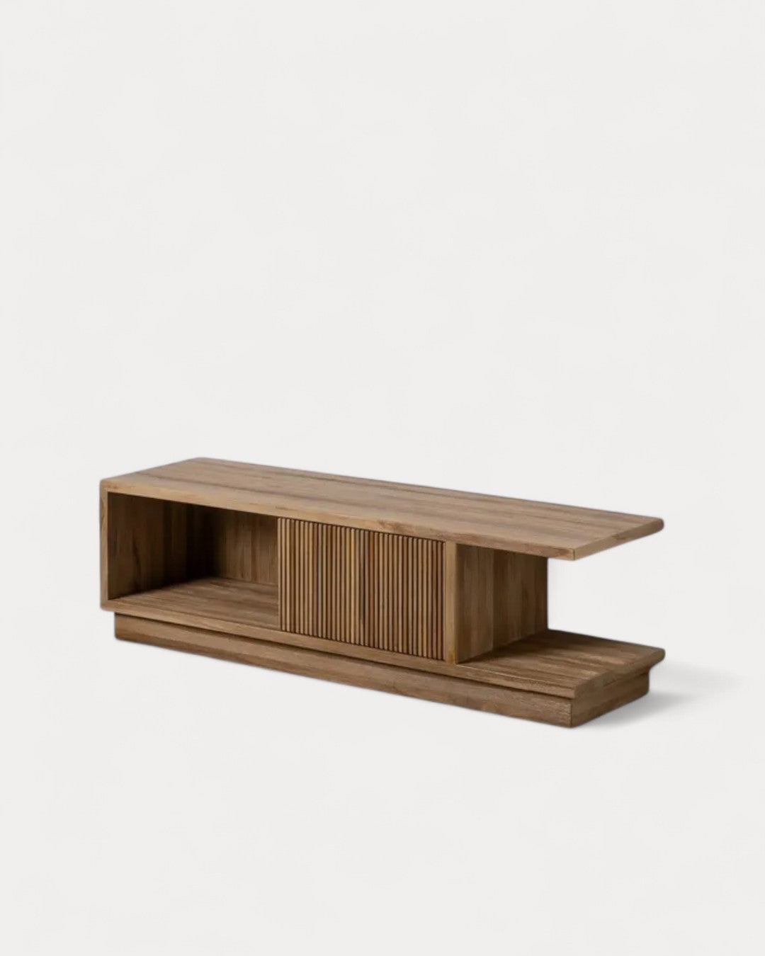 Mueble de TV Bellamonte en madera de teca, 135 x 35 x 39 cm