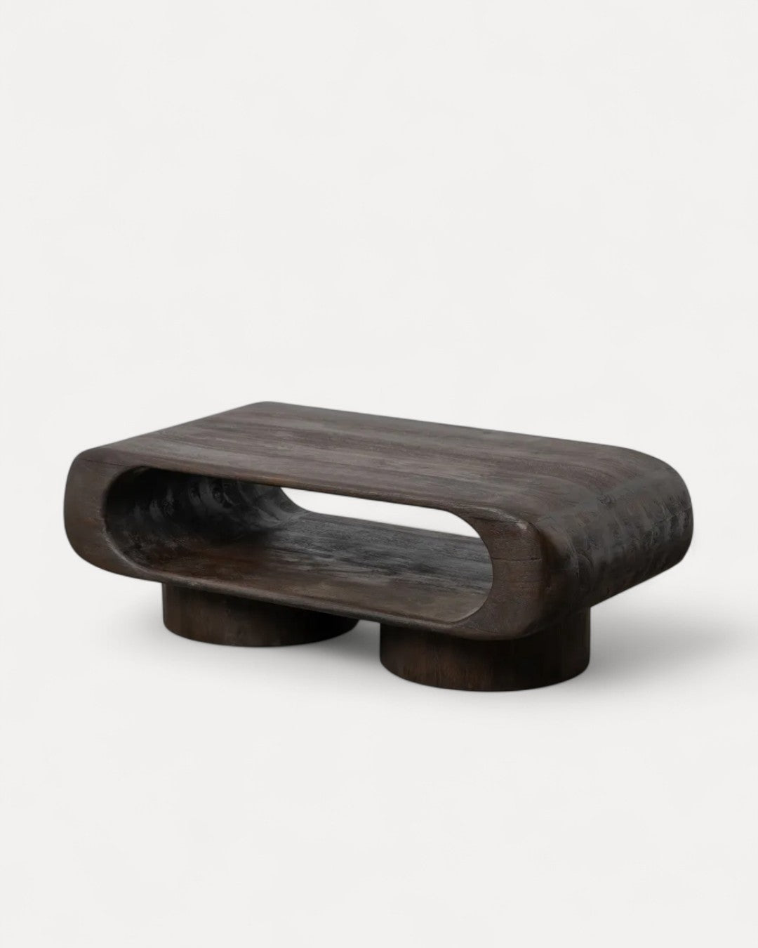 Mesa de centro retangular em madeira de manga, 122x61x42 cm