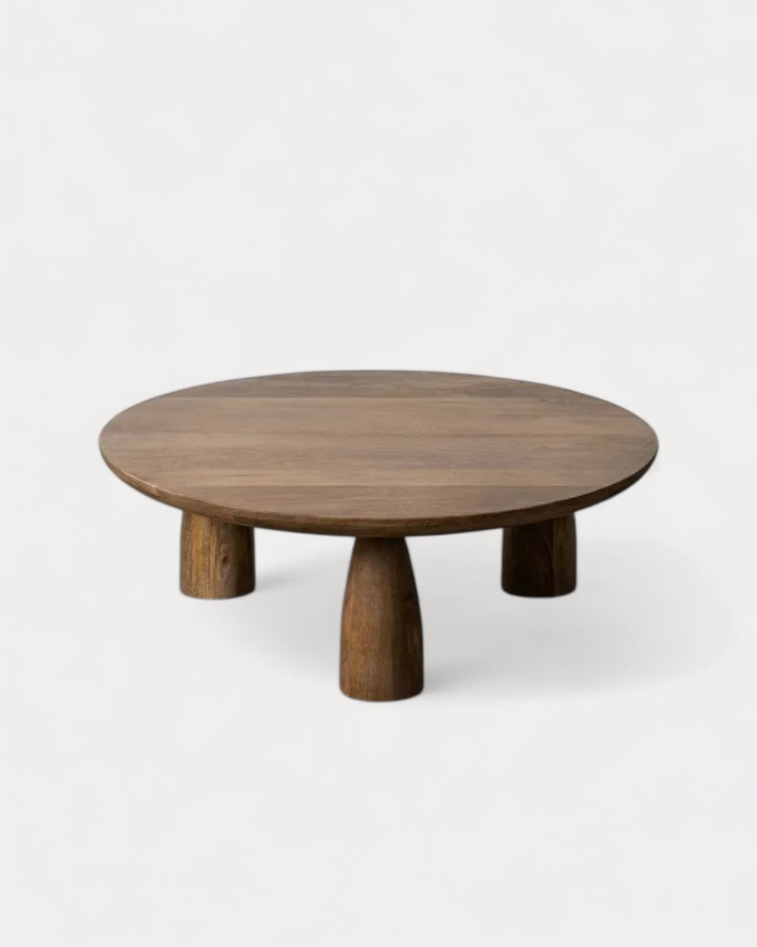 Orbita coffee table in mango wood, 90 x 90 x 30 cm