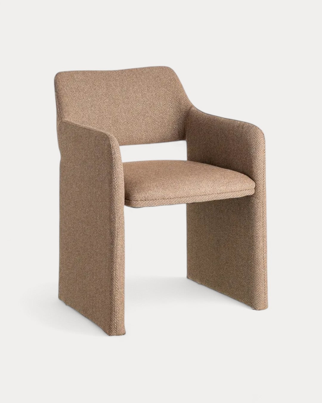 Funchal chair in brown fabric, 58 × 62.5 × 78 cm
