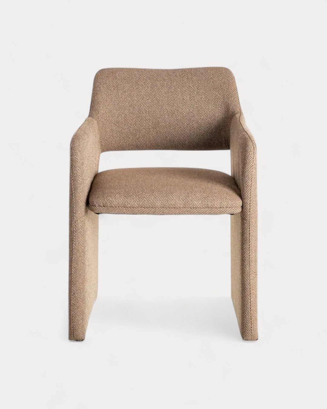 Funchal chair in brown fabric, 58 × 62.5 × 78 cm