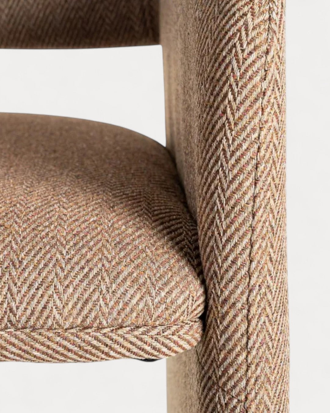 Funchal chair in brown fabric, 58 × 62.5 × 78 cm