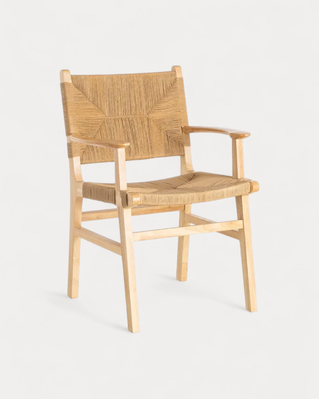 Modena chair in rubberwood and rope, 61 × 59 × 85 cm