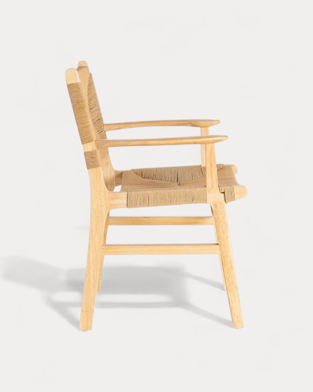 Modena chair in rubberwood and rope, 61 × 59 × 85 cm