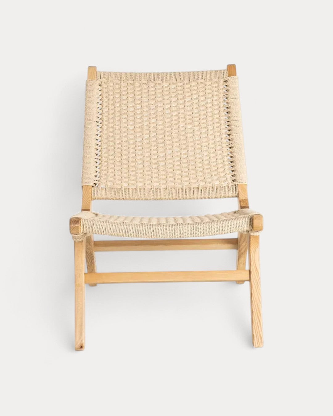 Coimbra armchair in ash wood and rope, 55 × 79 × 78 cm