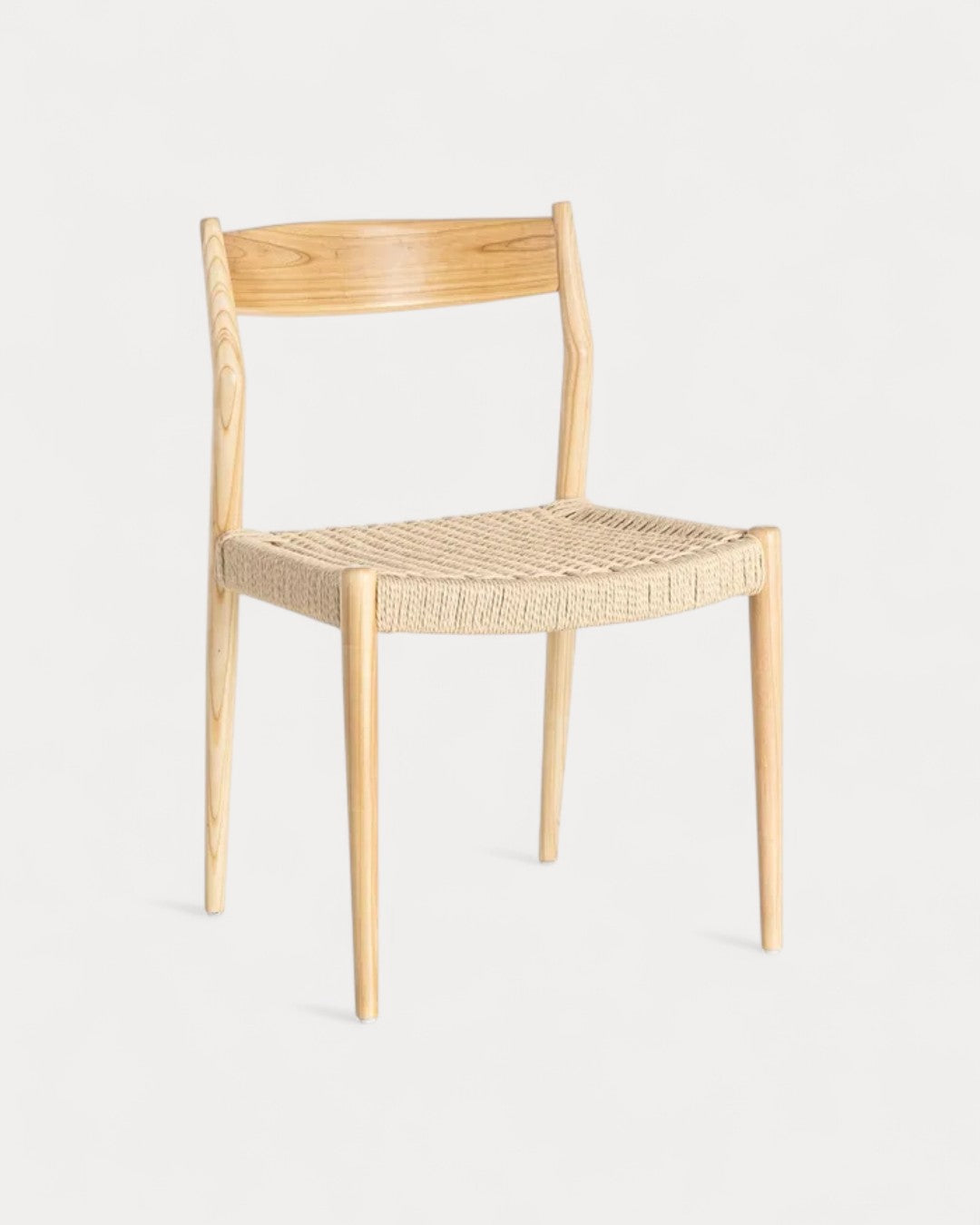 Parma chair in natural wood and woven seat, 53 × 55 × 82 cm