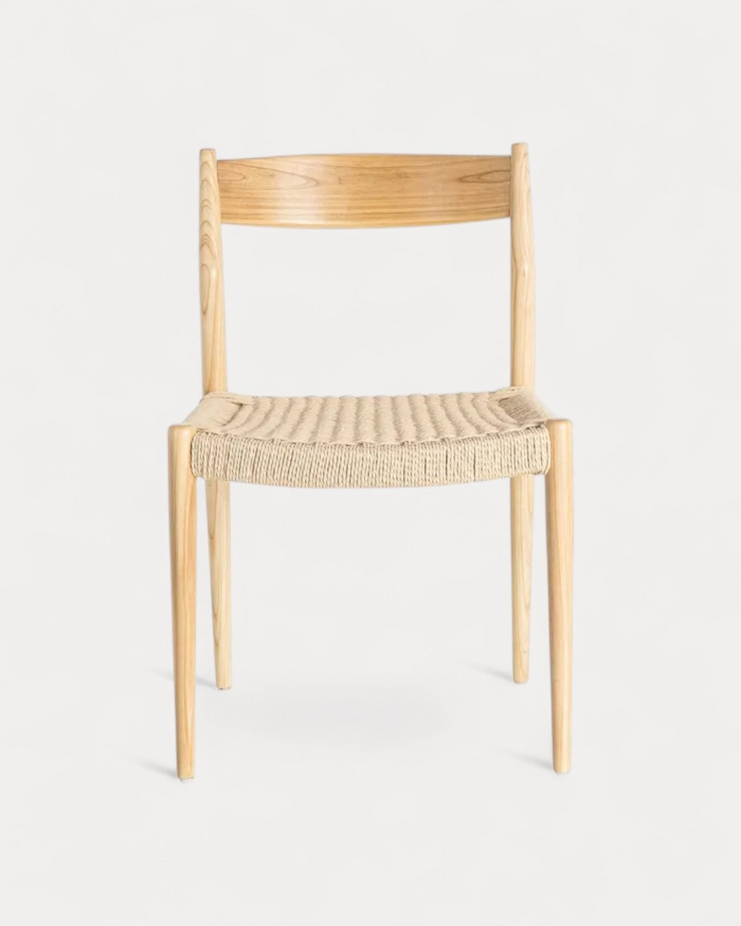 Parma chair in natural wood and woven seat, 53 × 55 × 82 cm