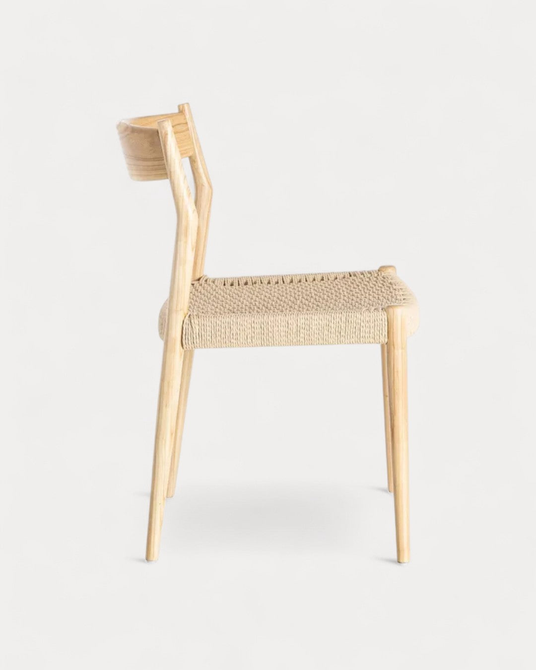 Parma chair in natural wood and woven seat, 53 × 55 × 82 cm