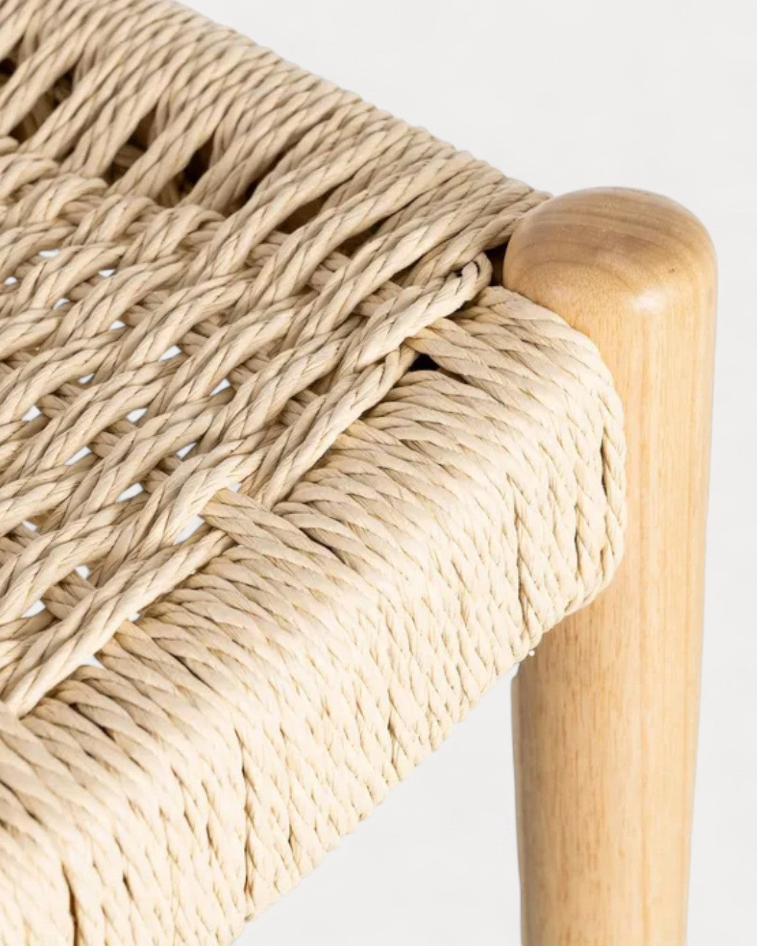 Parma chair in natural wood and woven seat, 53 × 55 × 82 cm