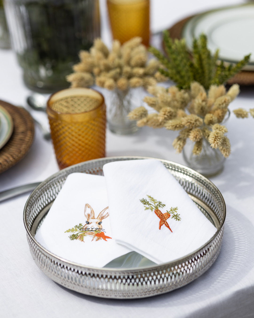 Silver Round Tray with Mirror