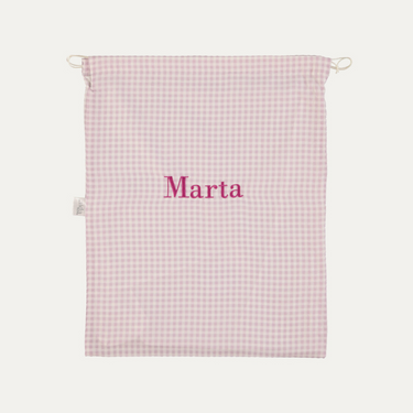Saco com Atilhos Personalizado, Vichy Rosa
