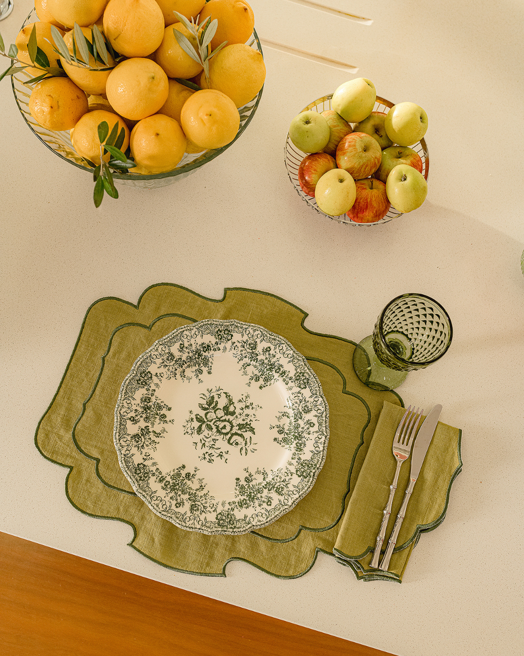 Belmonte Placemat, Green with Green