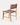 Porto chair in teak wood and brown leather, 56 x 48 x 80 cm