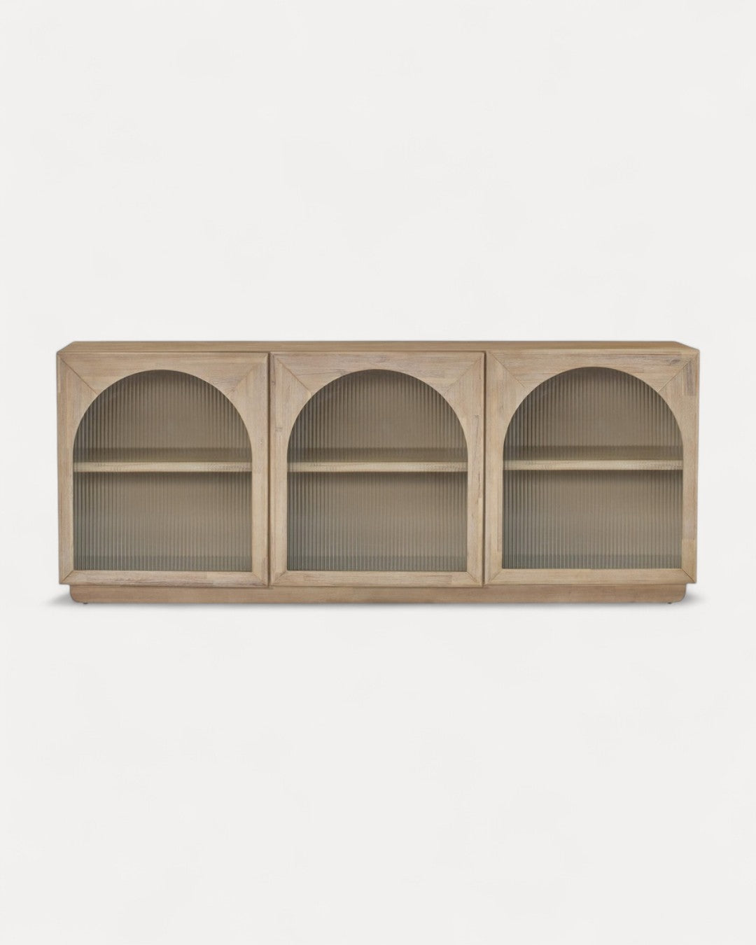 Aparador Alviano en bois massif naturel, 200×45×80 cm