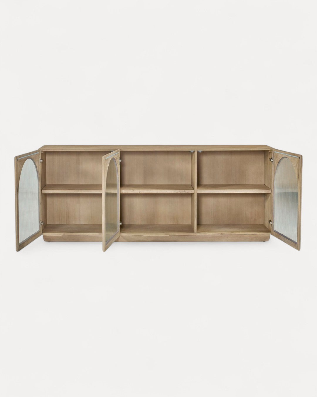 Aparador Alviano en bois massif naturel, 200×45×80 cm