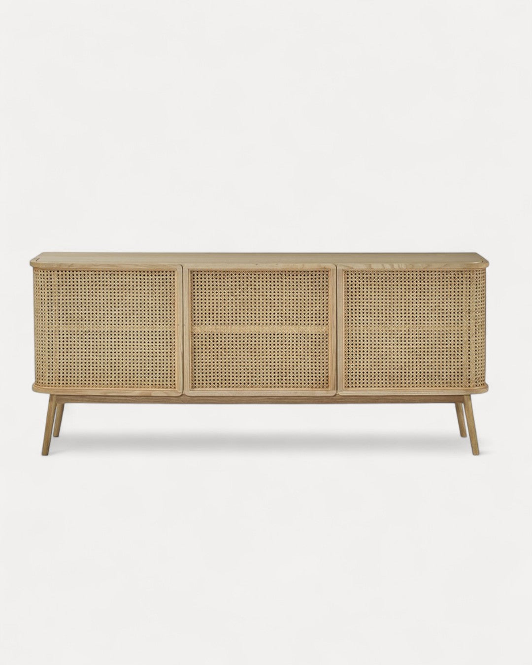 Aparador Cenaro en bois massif naturel, 175×46×75 cm