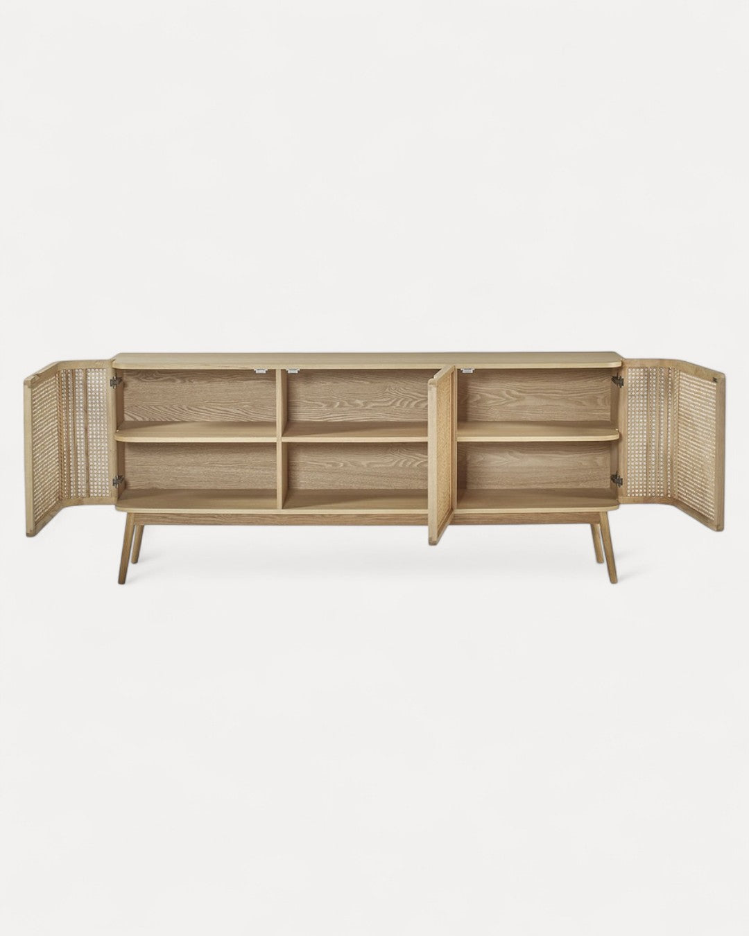 Aparador Cenaro en bois massif naturel, 175×46×75 cm