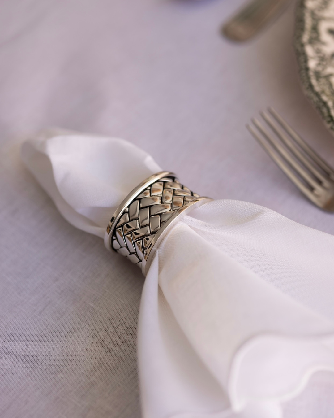 Silver Braided Napkin Ring