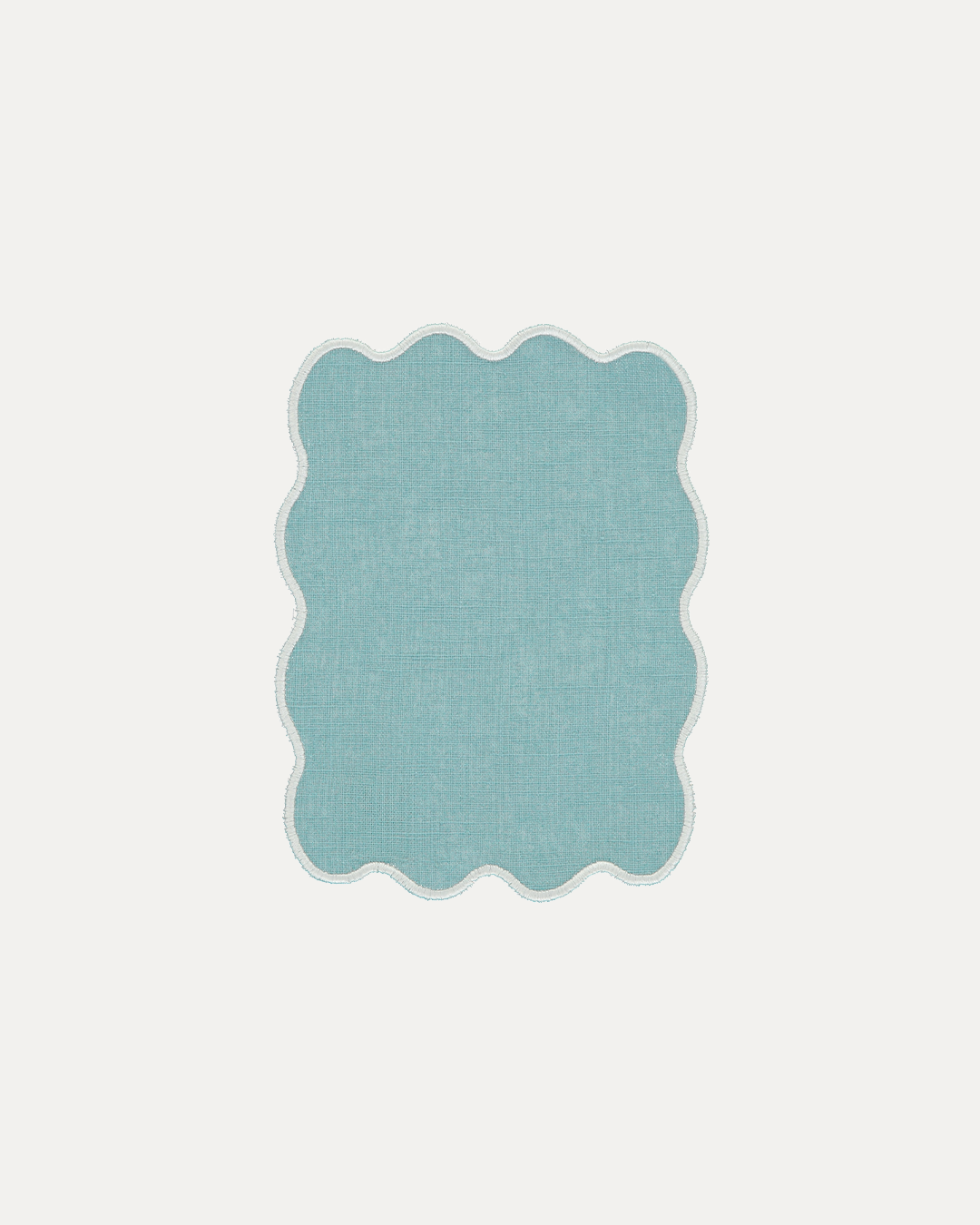 Light Blue Palma Cocktail Napkin with Ecru