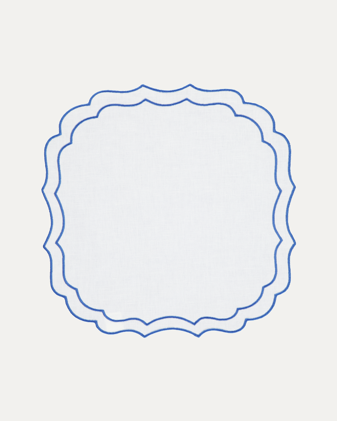 Placemat Greta, White with Blue Stain-Resistant pack of 6