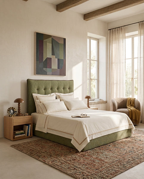 Cama 180 x 200 cm + Estrutura s/ Arrumação / Castanho / Areia