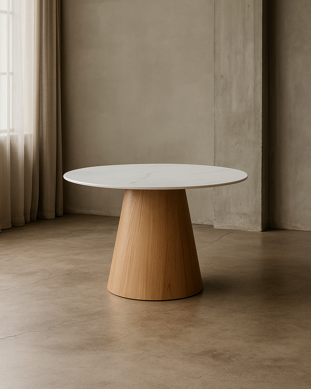 Mesa de jantar Alba com tampo cerâmico, 120×120×75 cm