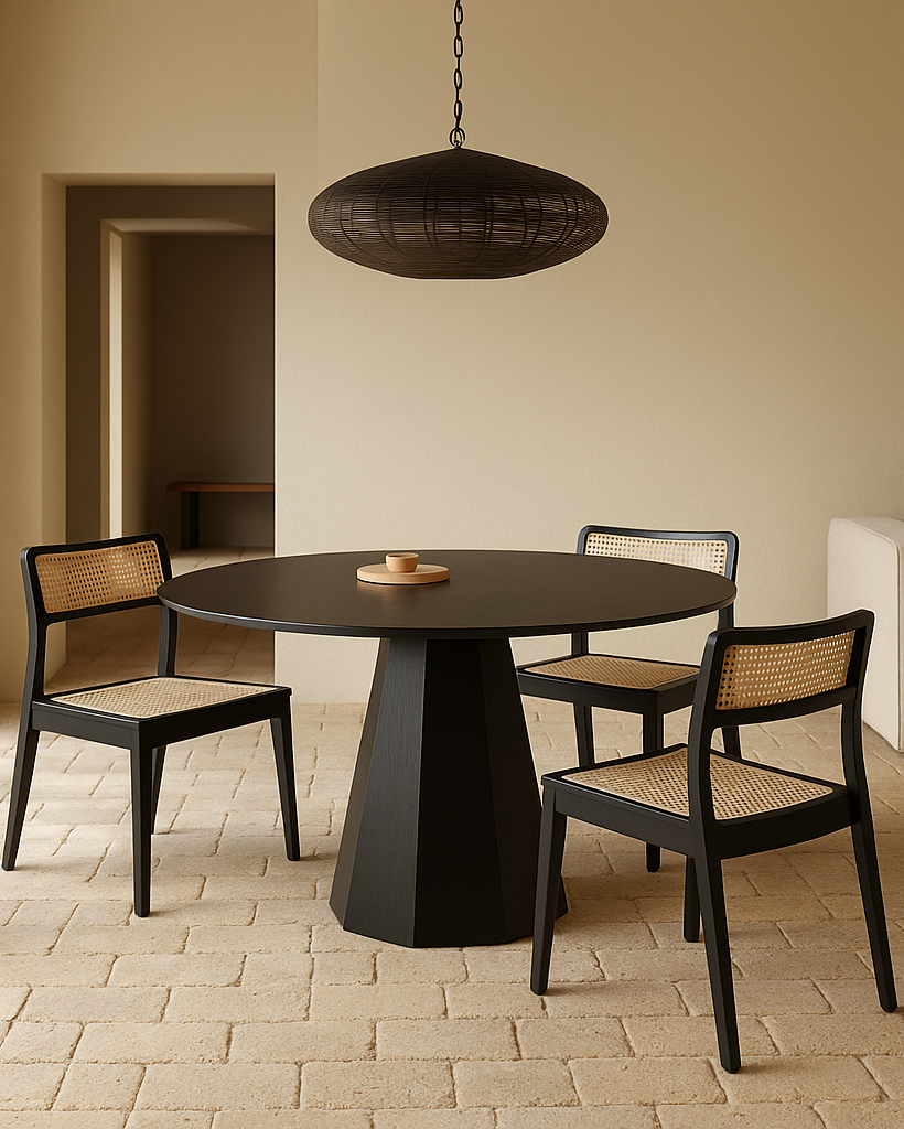 Tavolo da pranzo Tavira rotondo in quercia nera, Ø120×76 cm