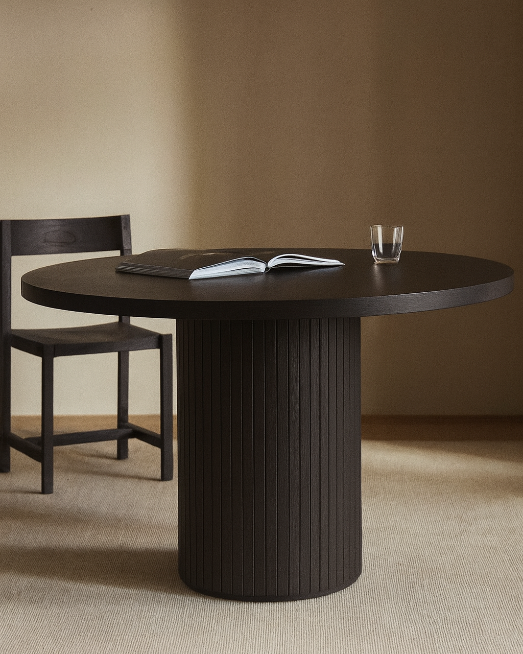 Roussac round solid wood dining table, Ø120x75 cm
