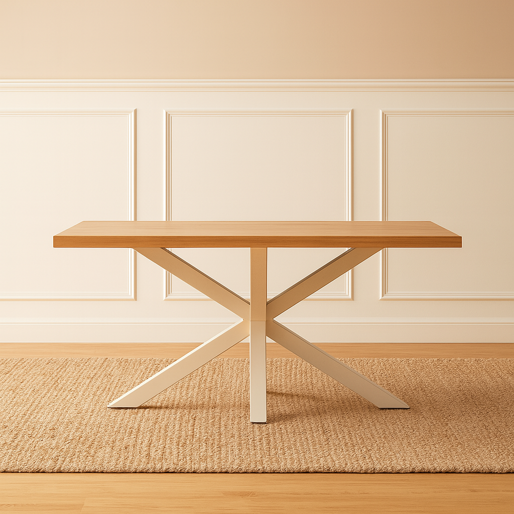 Tavolo da Pranzo Rettangolare Liro con Gambe Bianche 160 x 90 x 76 cm