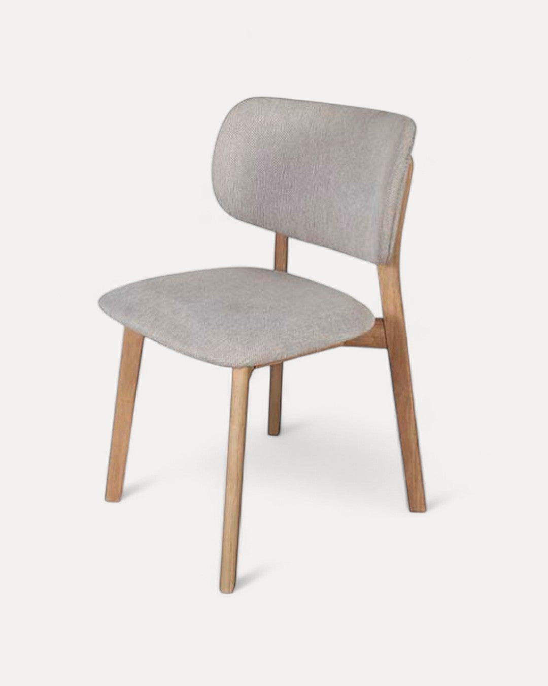 Ravella chair in natural wood and gray fabric, 48.5×52×79 cm