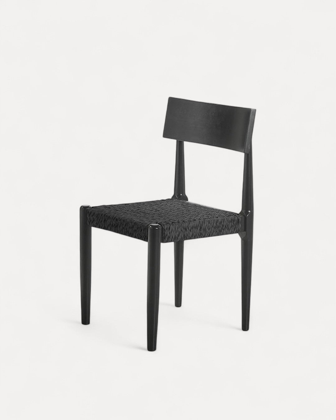 Cadeira Manori em madeira natural preta, 50×48×77,5 cm