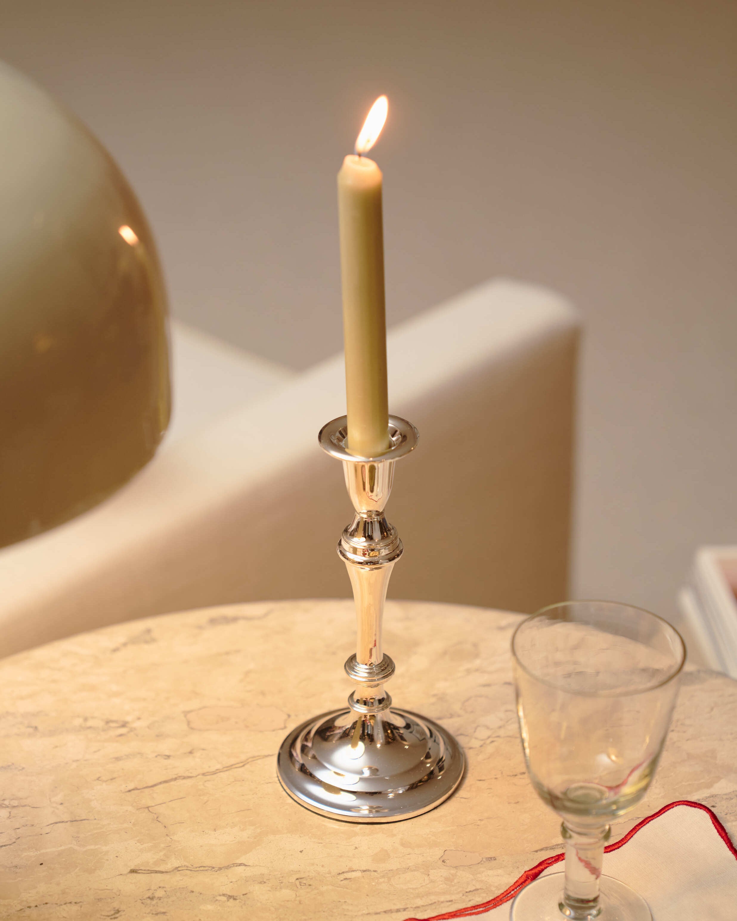 Celestial Candlestick Silver Finish, 21.5 cm