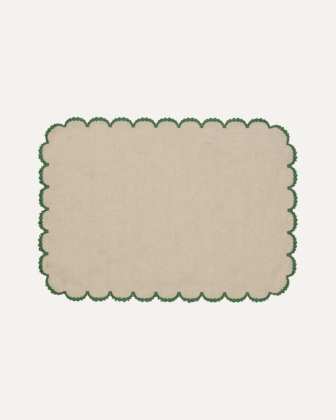 Luna Placemat, Beige with Green