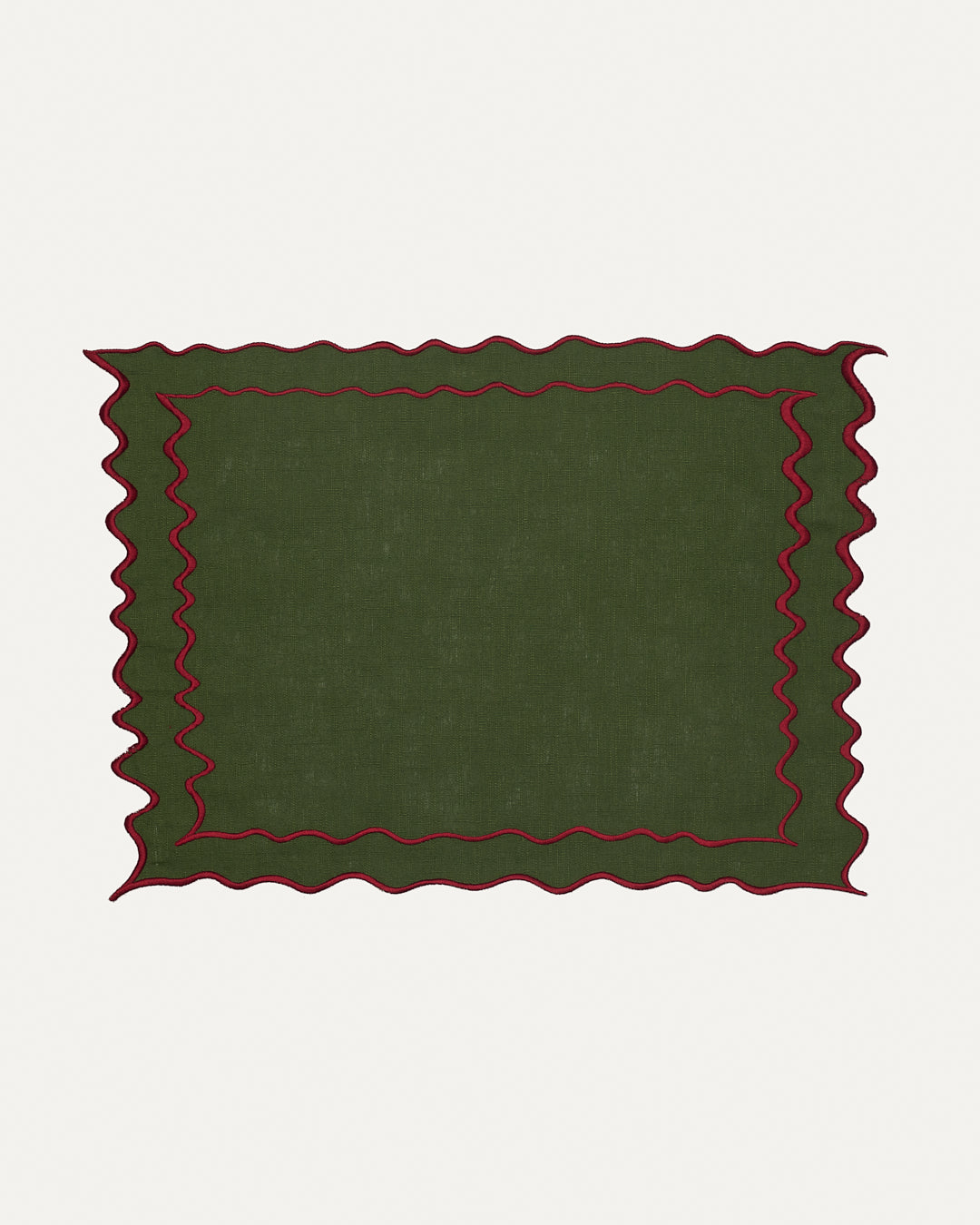 Vila Placemat, Green with Bordeaux