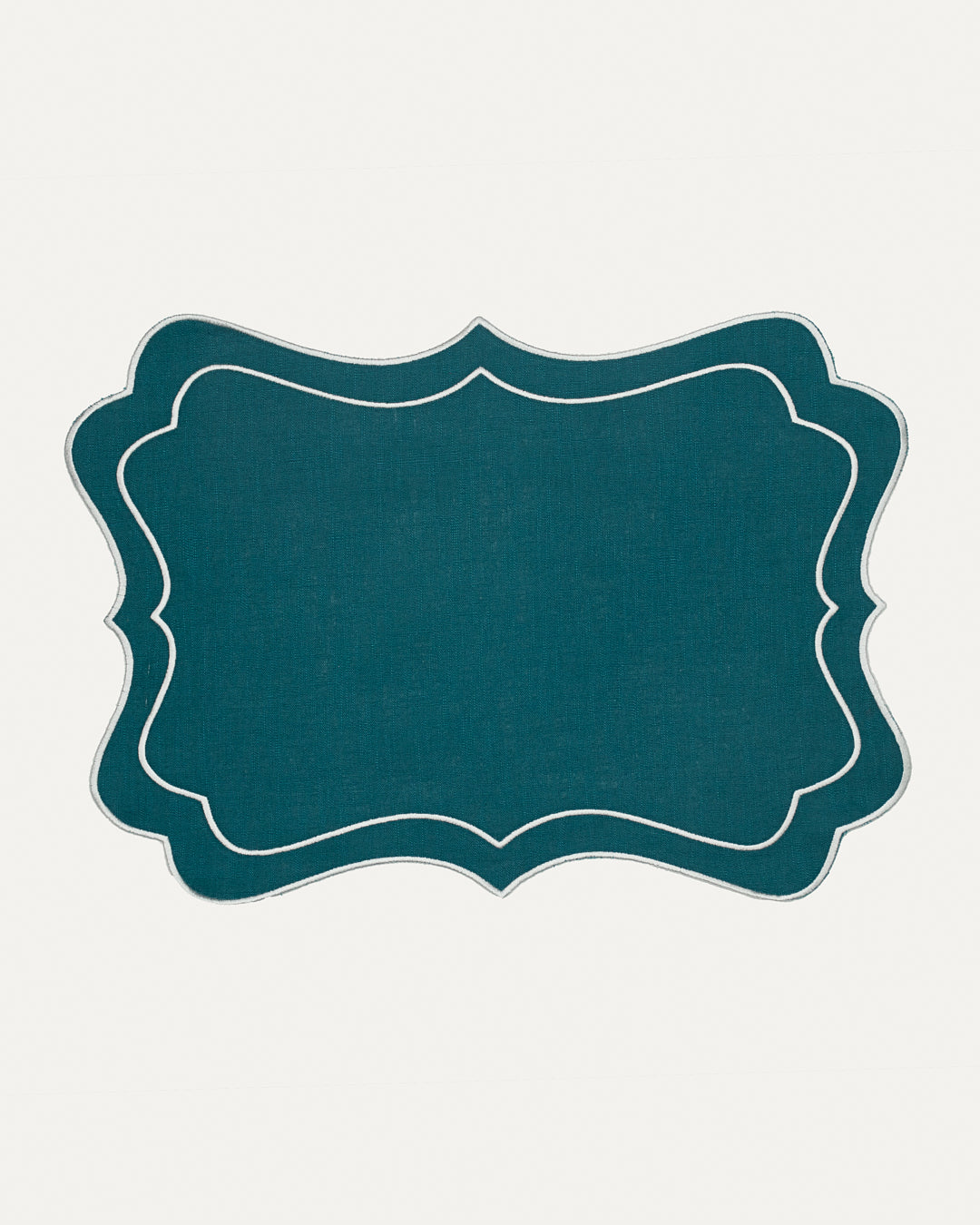 Brisa Placemat, Oil Blue with White