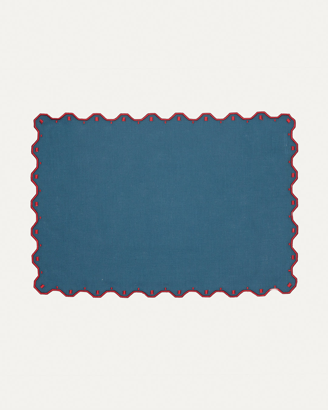 Porto Placemat, Blue with Red