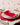Serviette Íris, rouge avec blanc