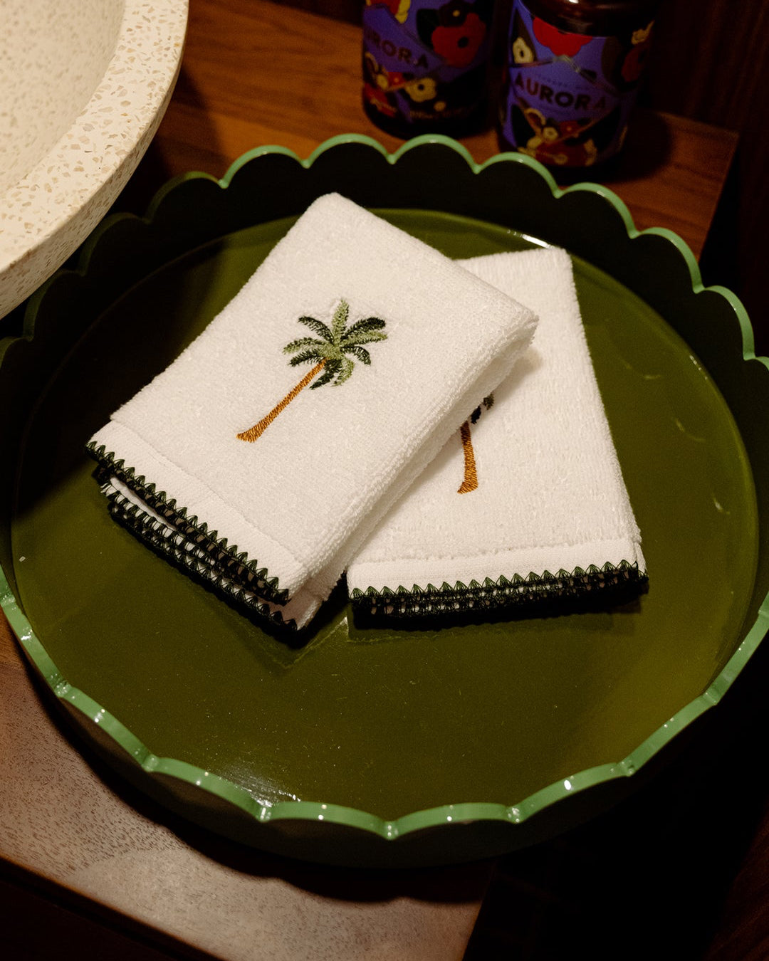 Toalhete de Mãos Concha com Palmeira