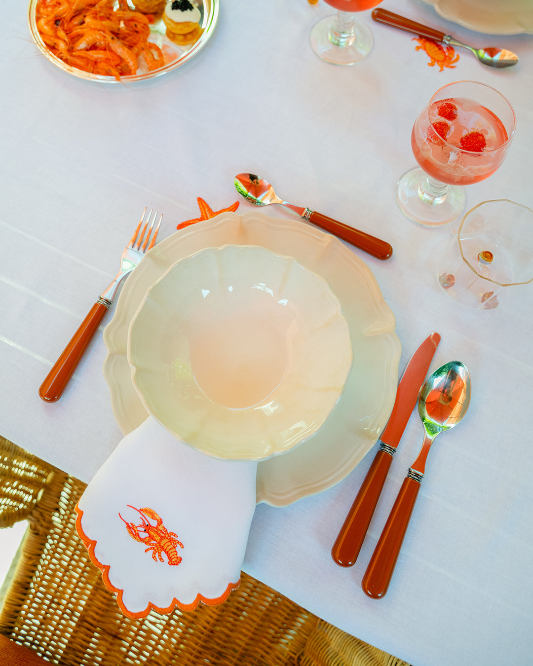 Serviette Homard Orange avec Boleio