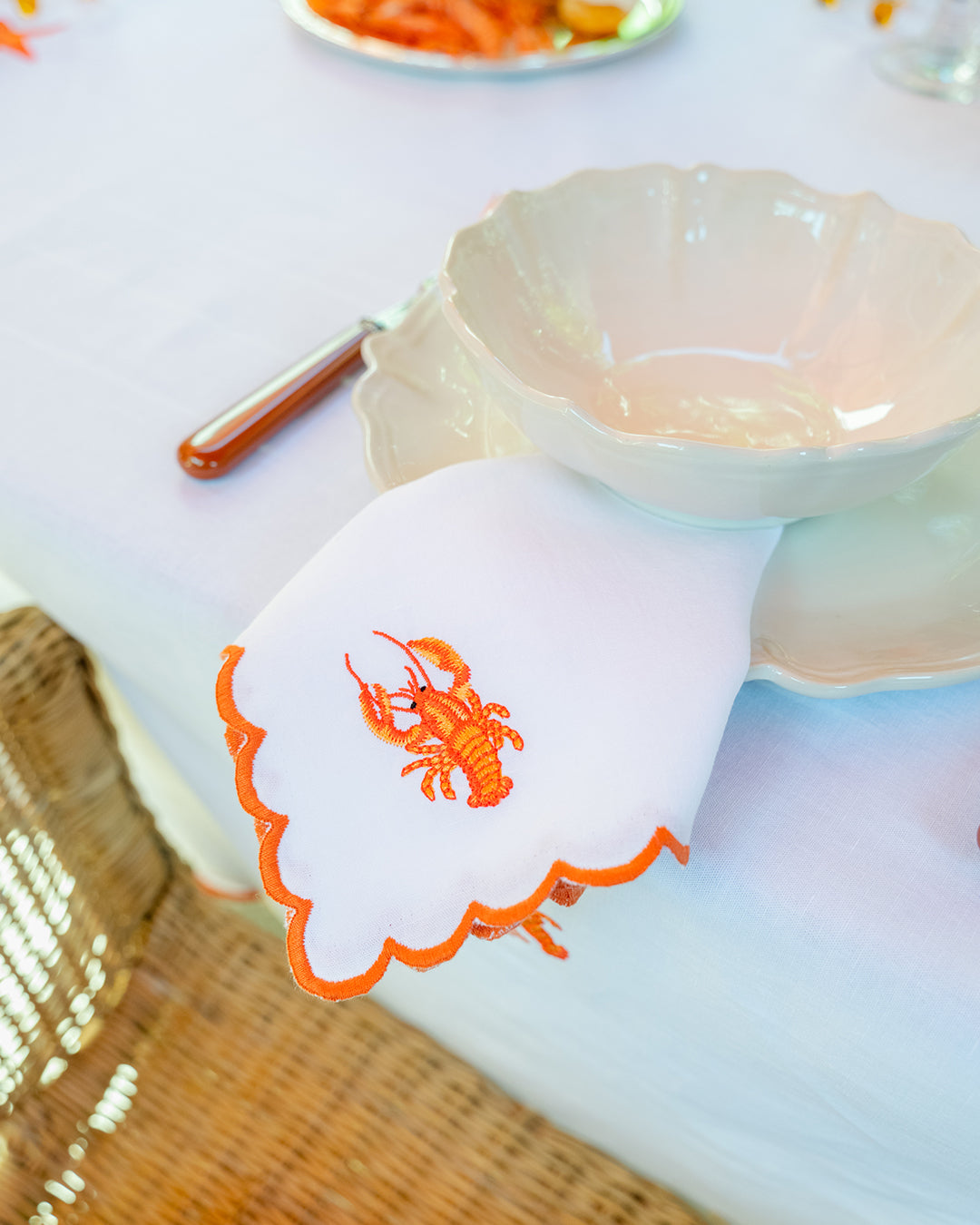 Serviette Homard Orange avec Boleio