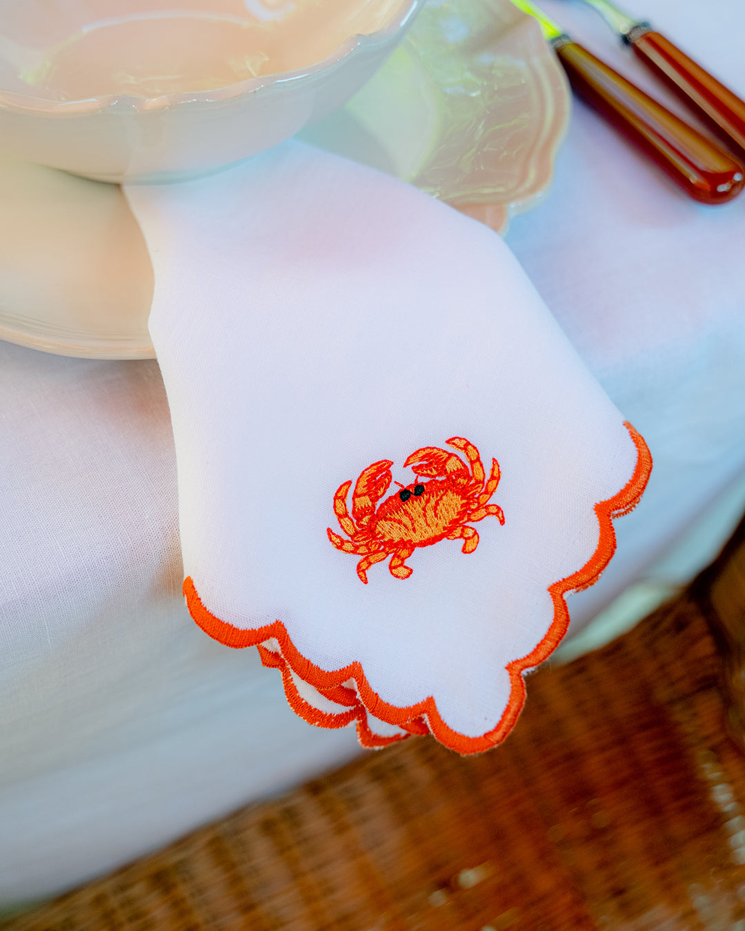 Serviette Crabe Orange avec Boleio