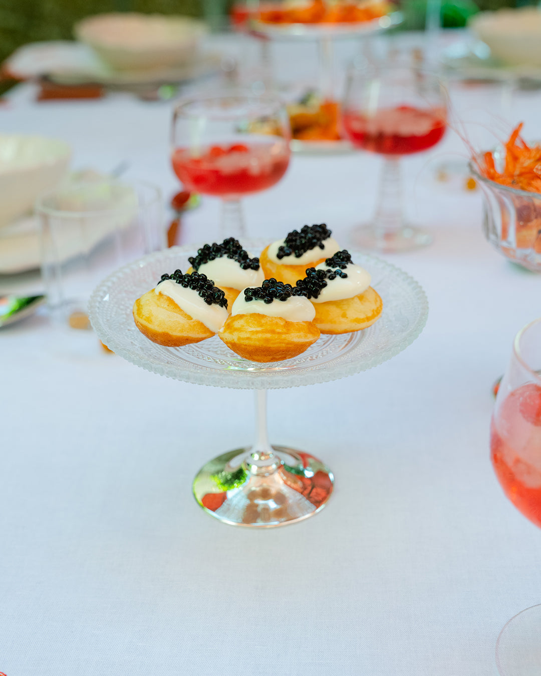 Assiette à dessert en verre avec pied haut 11 cm